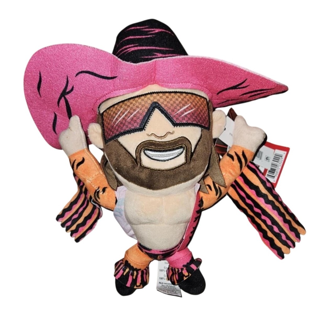 WWE Plush Figure Macho Man Randy Savage 2021 Limited Edition 9" Pink Cheetah